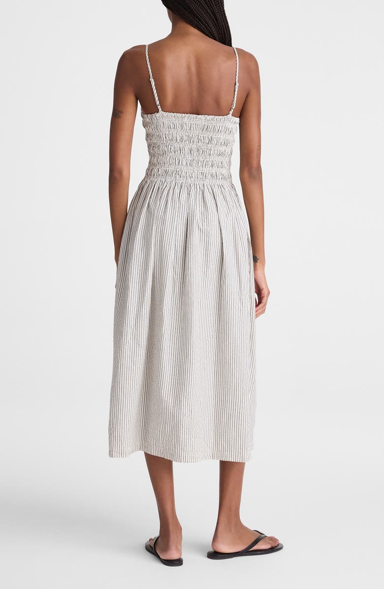 Madewell The Peyton Midi Dress, Alternate, color, Black Vintage Ivory Yarndye