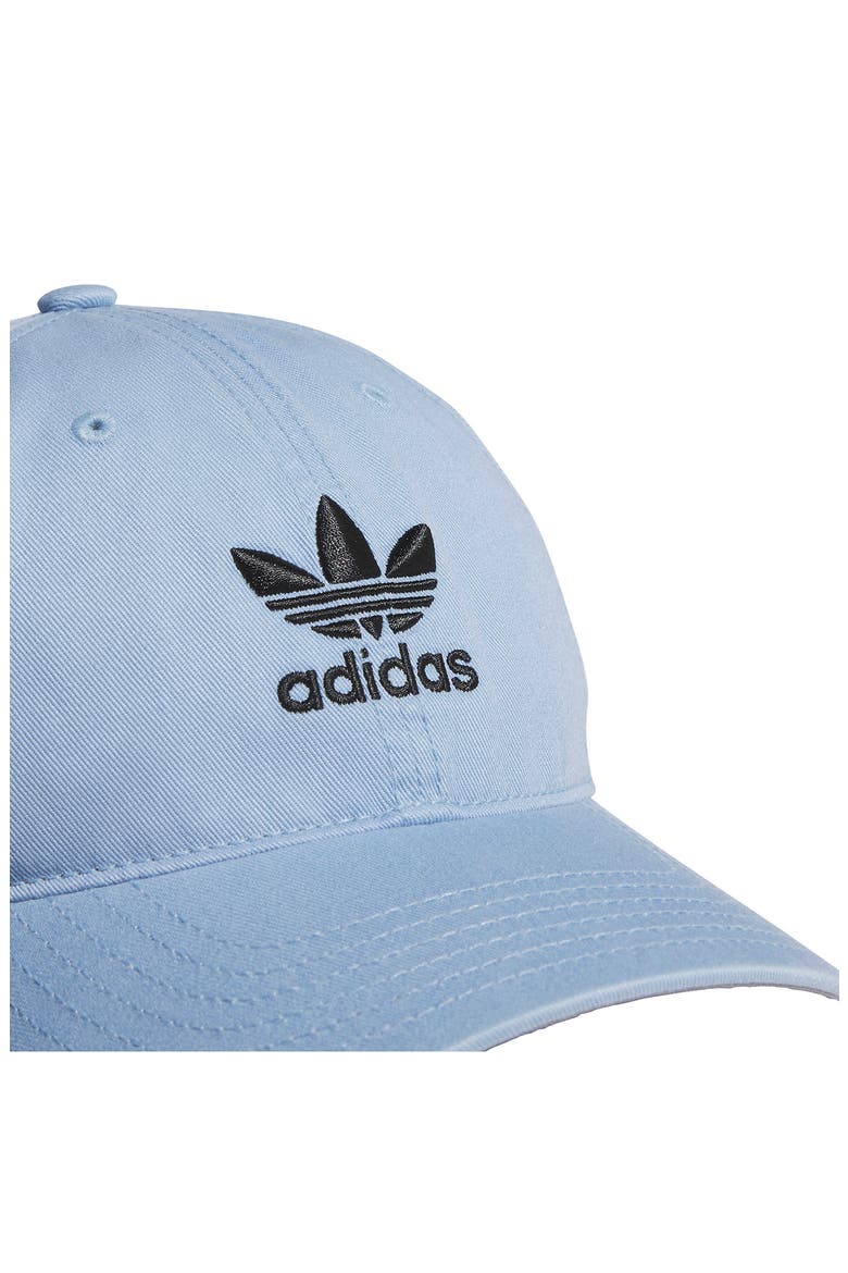 Trefoil Embroidered Baseball Cap, Alternate, color, ASH BLUE/ BLACK