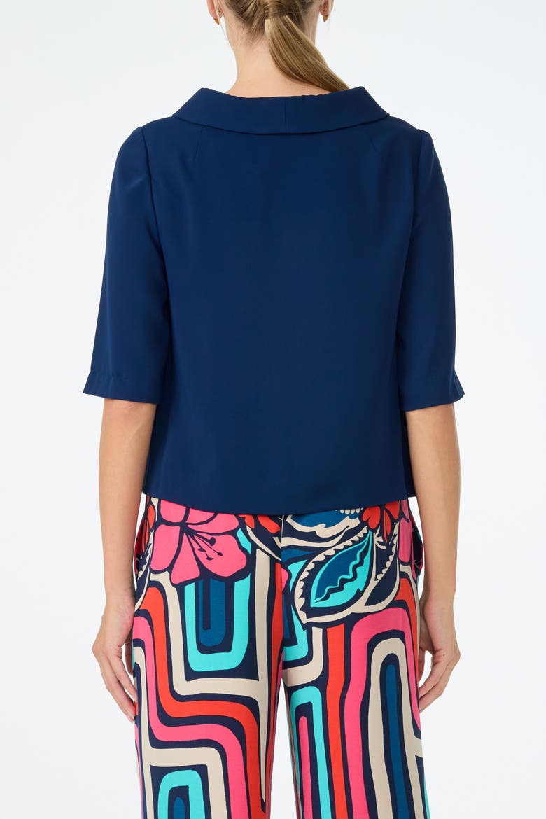 Kailee Folded Neckline Top, Alternate, color, Ink