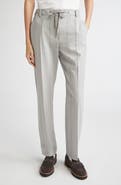 Eleventy Stripe Stretch Wool Flannel Narrow Leg Pants