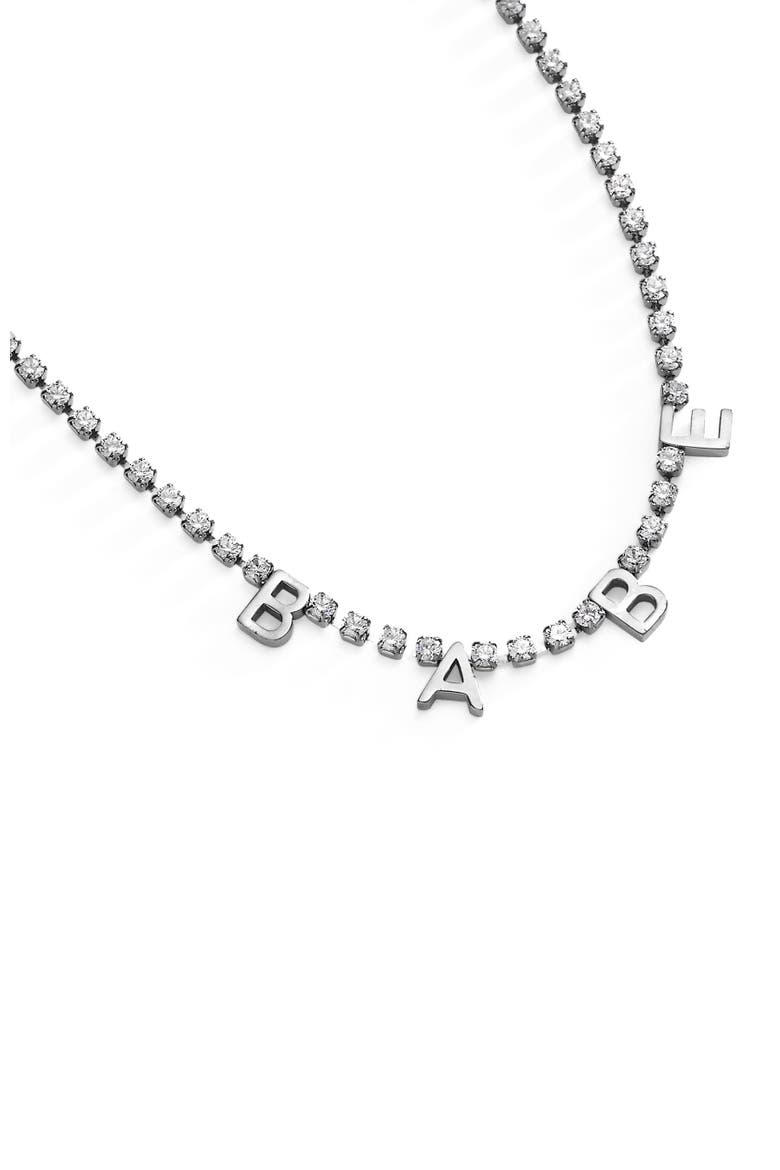 Babe Tennis Chain Necklace, Alternate, color, Silver