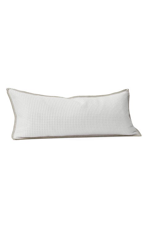 Blanket Stitch Organic Cotton Waffle Weave Pillow Cover