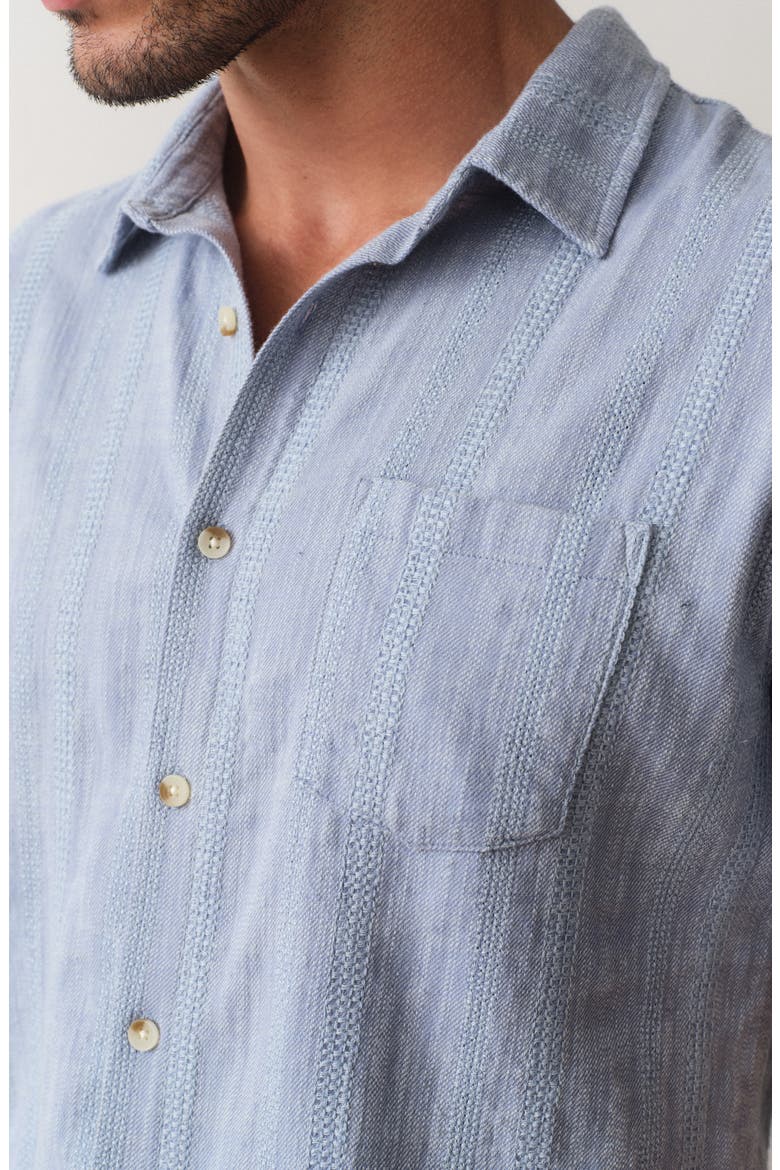 Classic Stretch Selvage Short Sleeve Shirt, Alternate, color, BLUE