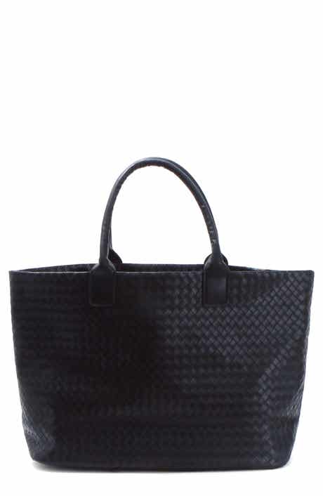 Woven Faux Leather Tote