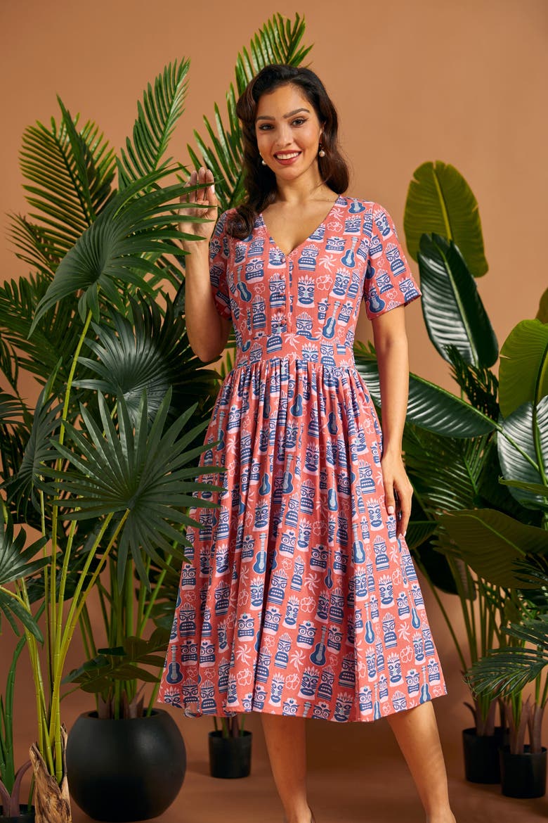 Such a Vintage Find Fit & Flare Dress, Alternate, color, Tiki Time