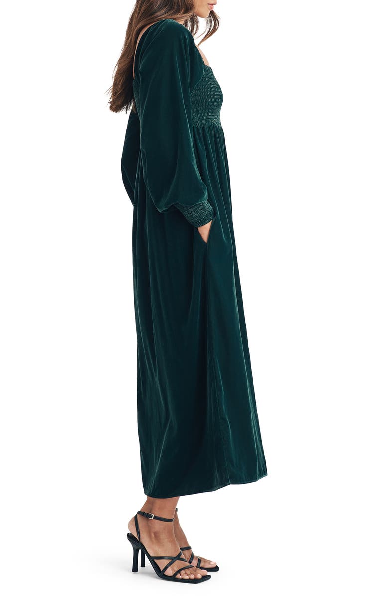 Nobody's Child Kylie Velvet Long Sleeve Midi Dress, Alternate, color, 