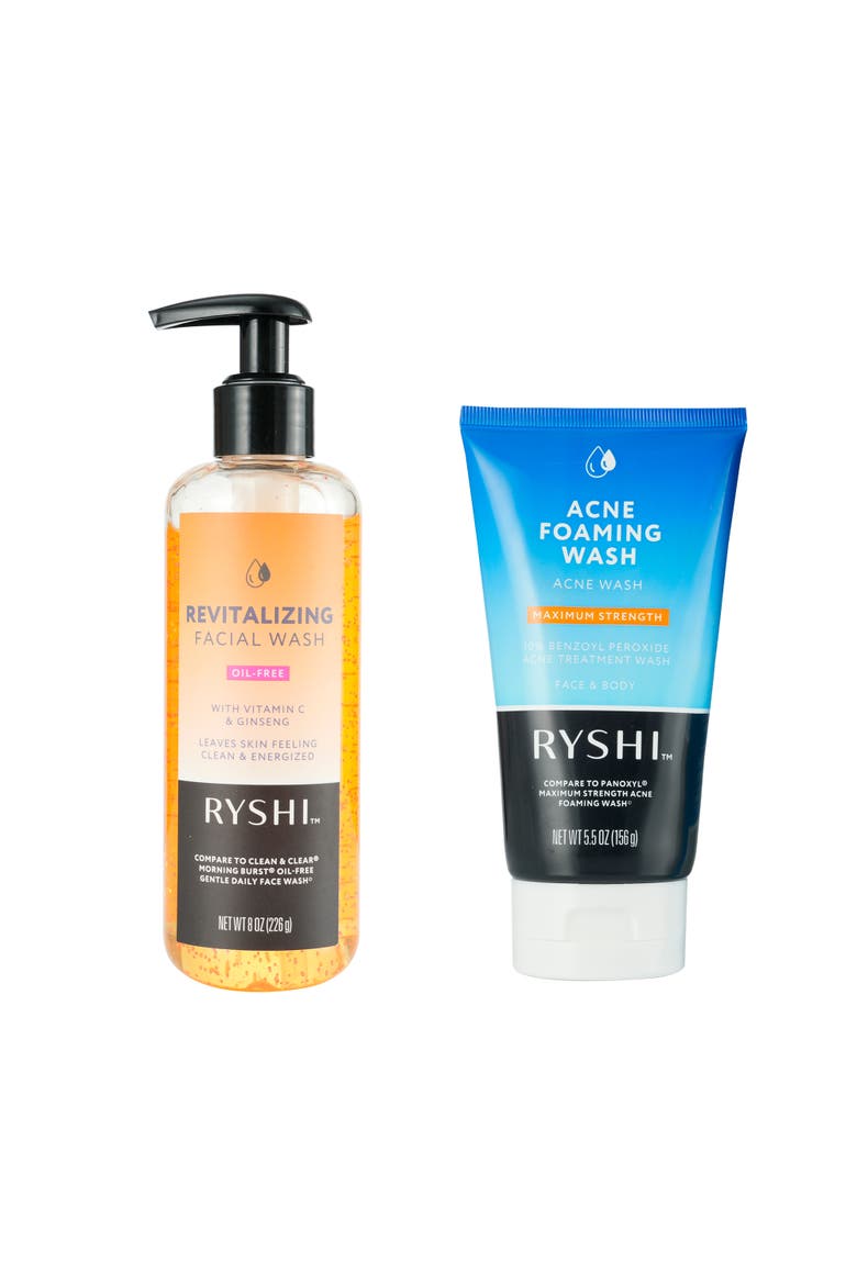 Acne Foaming Wash & Revitalizing Facial Wash, Main, color, Multicolor