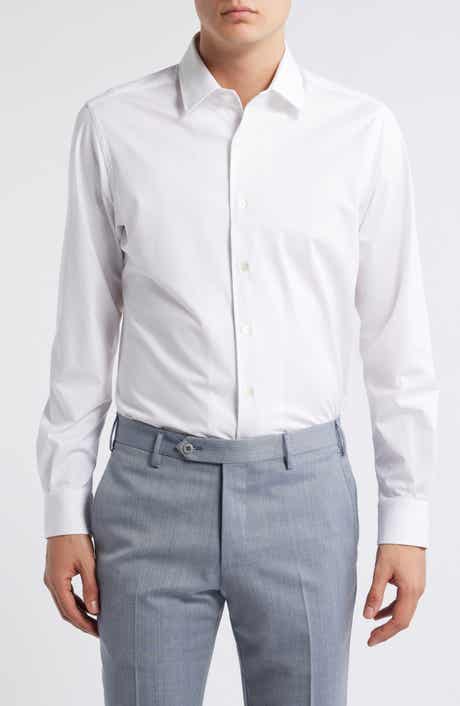 Lord Solid Knit Cotton Blend Dress Shirt