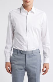 Zanella Lord Solid Knit Cotton Blend Dress Shirt