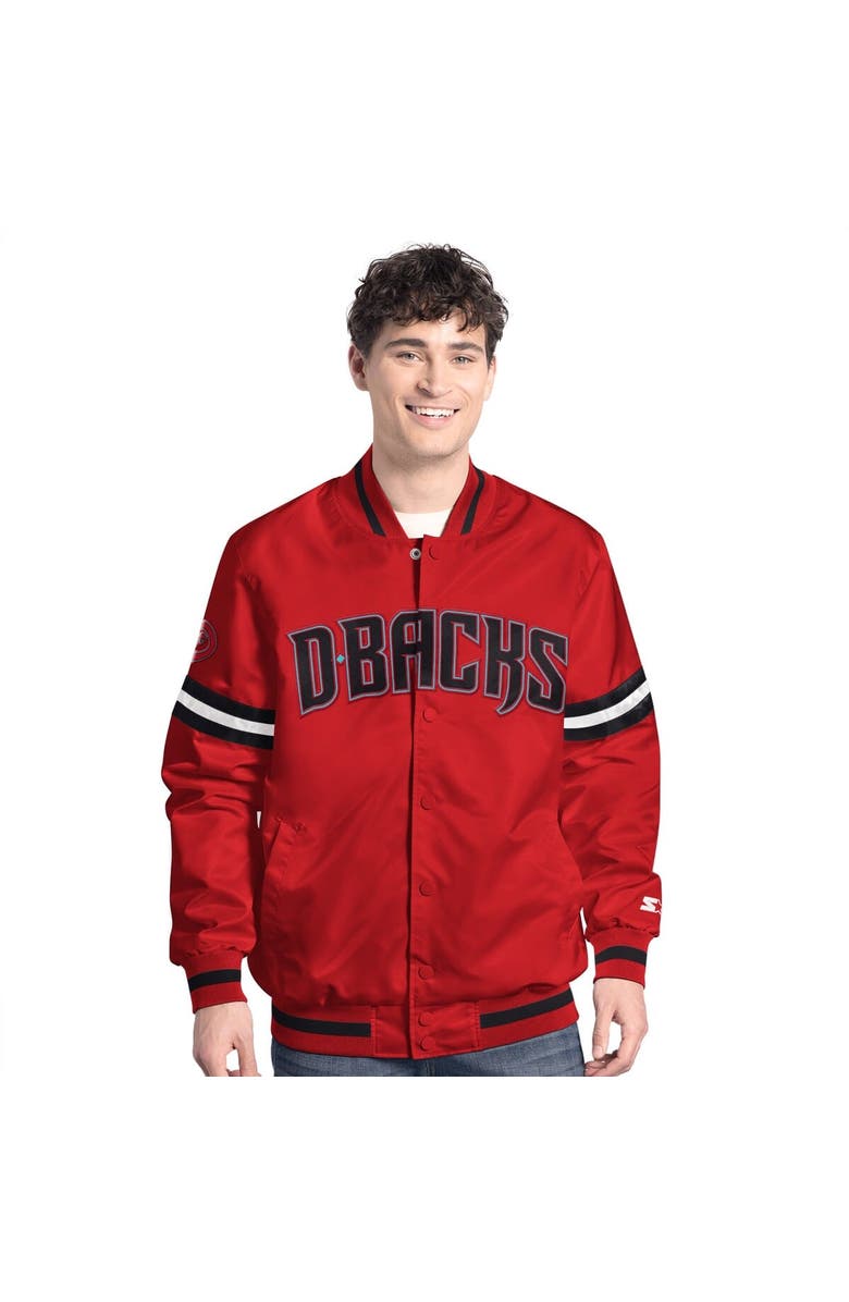 STARTER Men's Starter  Red Arizona Diamondbacks Scout Full-Snap Varsity Jacket, Main, color, Red