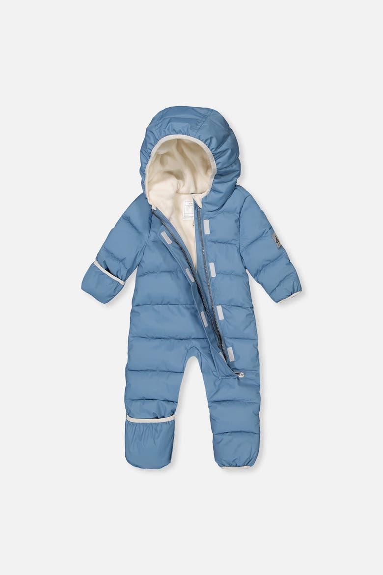 Car Seat Adapted Fleece-Lined Snowsuit, Alternate, color, Blue-Grey