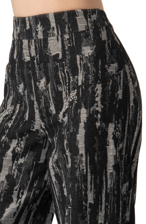 Ivonne Abstract Print Wide-leg Jeans In Black