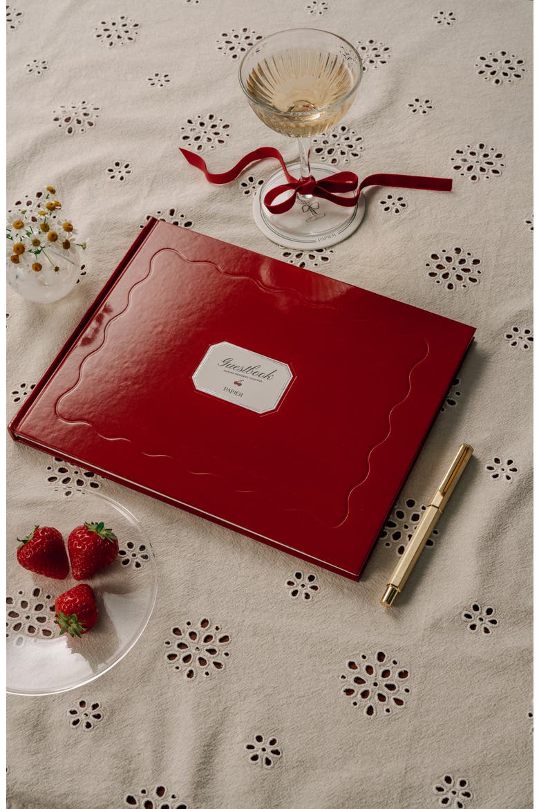 Cherry On Top Guestbook, Alternate, color, BRIGHT RED