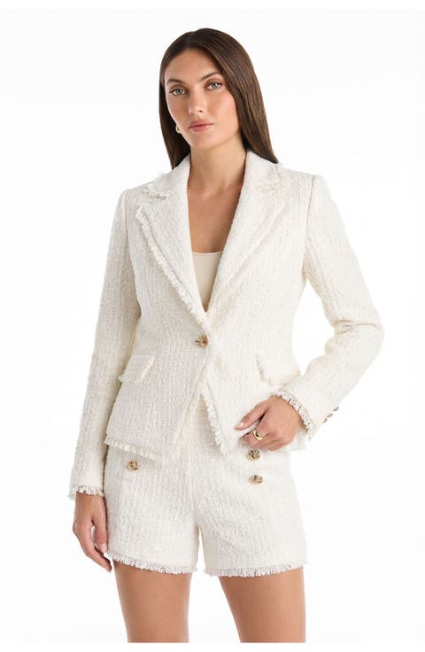 Giselle Single Breasted Tweed Blazer