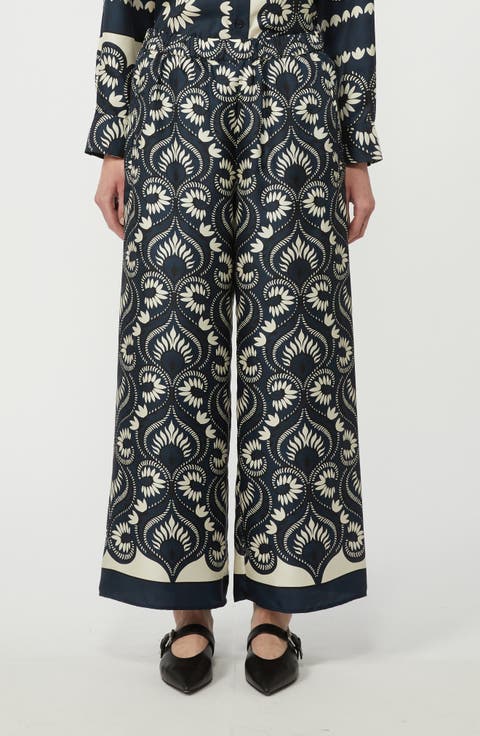 Dotti Wide Leg Silk Pants