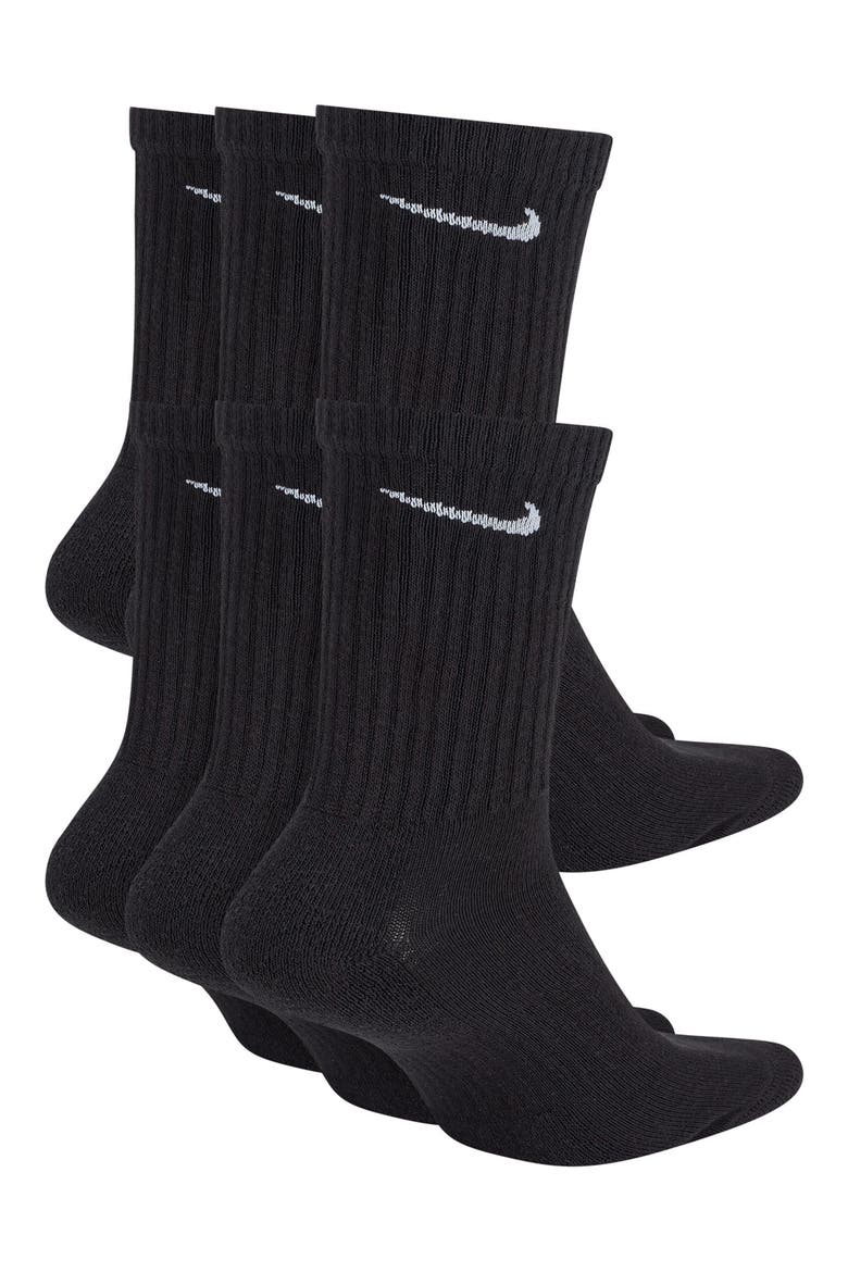 Kids' 6-Pack Everyday Cushioned Training Crew Socks, Alternate, color, 010 BLACK/WHITE