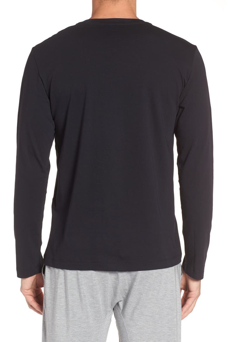 Living Cotton Crew Neck Top, Alternate, color, BLACK