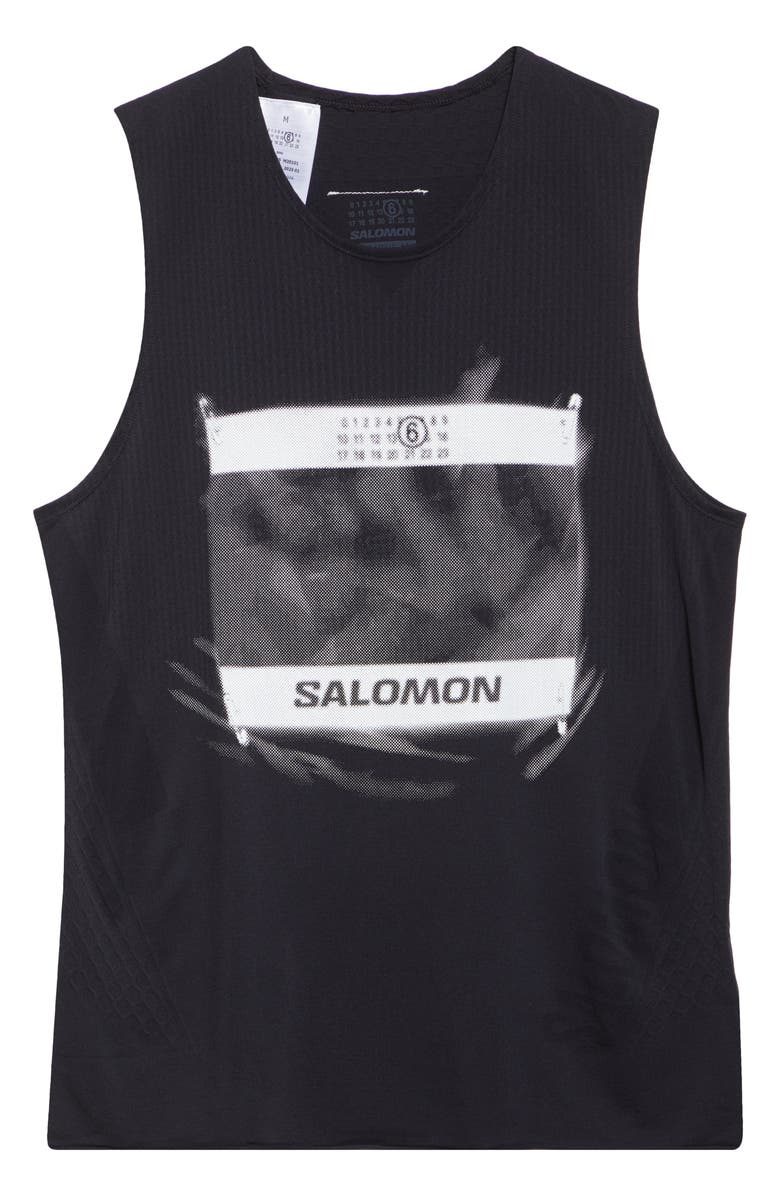 MM6 Maison Margiela x Salomon Numeric Logo Performance Tank, Alternate, color, Deep Black