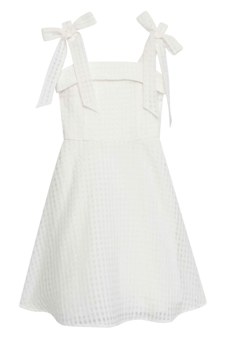 Kids' Tie Shoulder Chiffon Dress, Main, color, OFF WHITE
