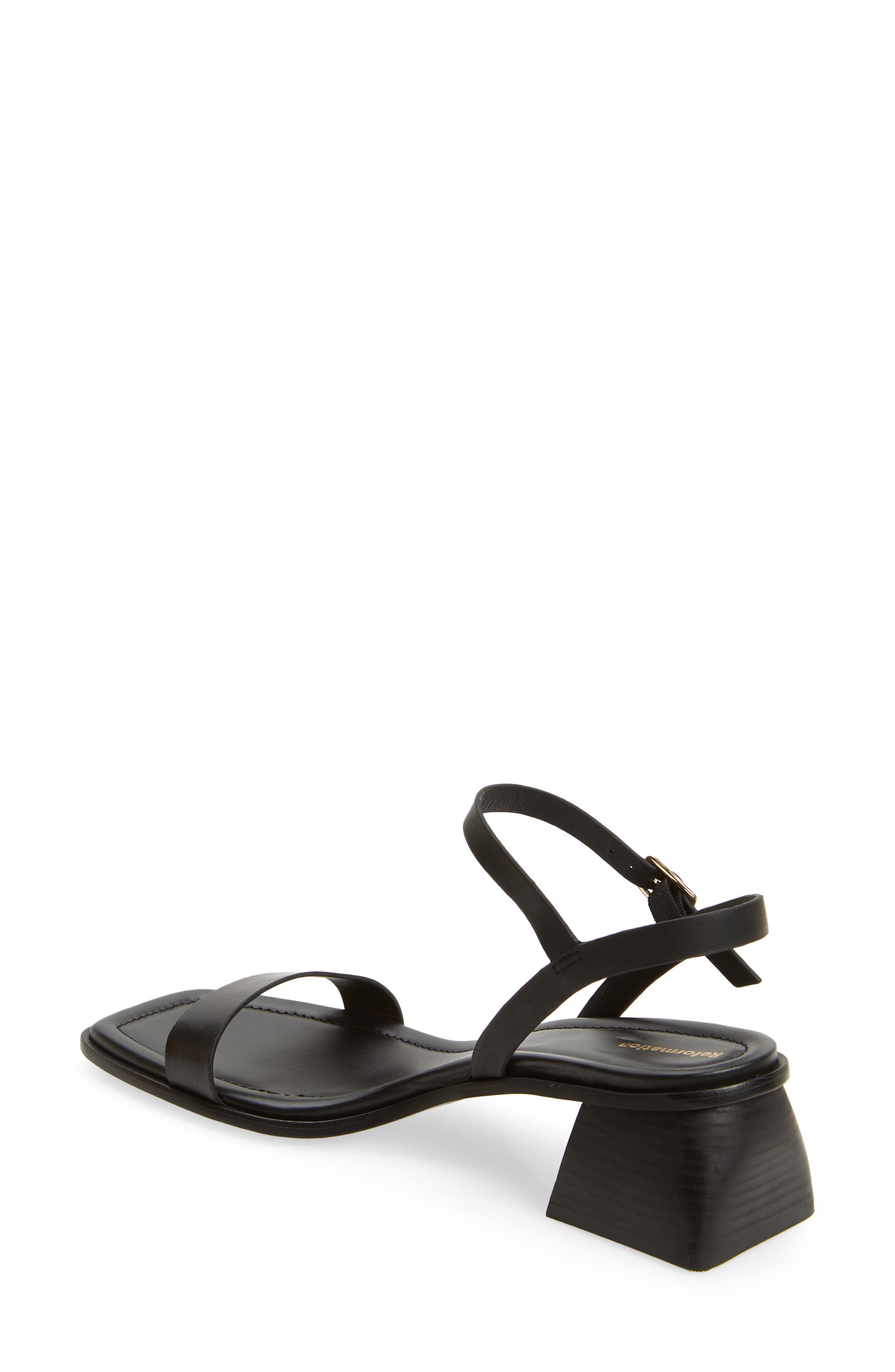 Stephanie Ankle Strap Sandal, Alternate, color, BLACK LEATHER