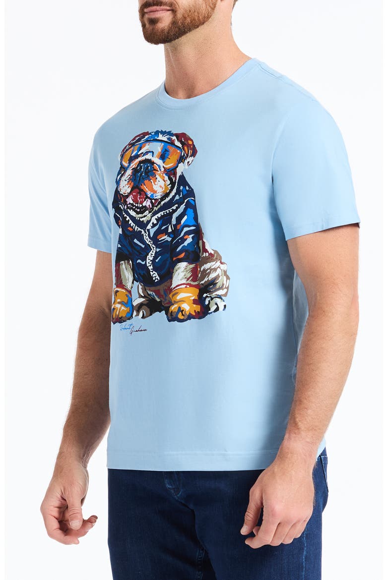 Chill Bulldog Cotton Graphic T-Shirt, Alternate, color, SLATE BLUE