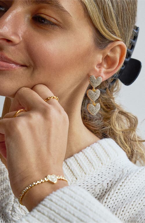 Baublebar Open Heart Earrings & Bracelet Gift Set In Gold