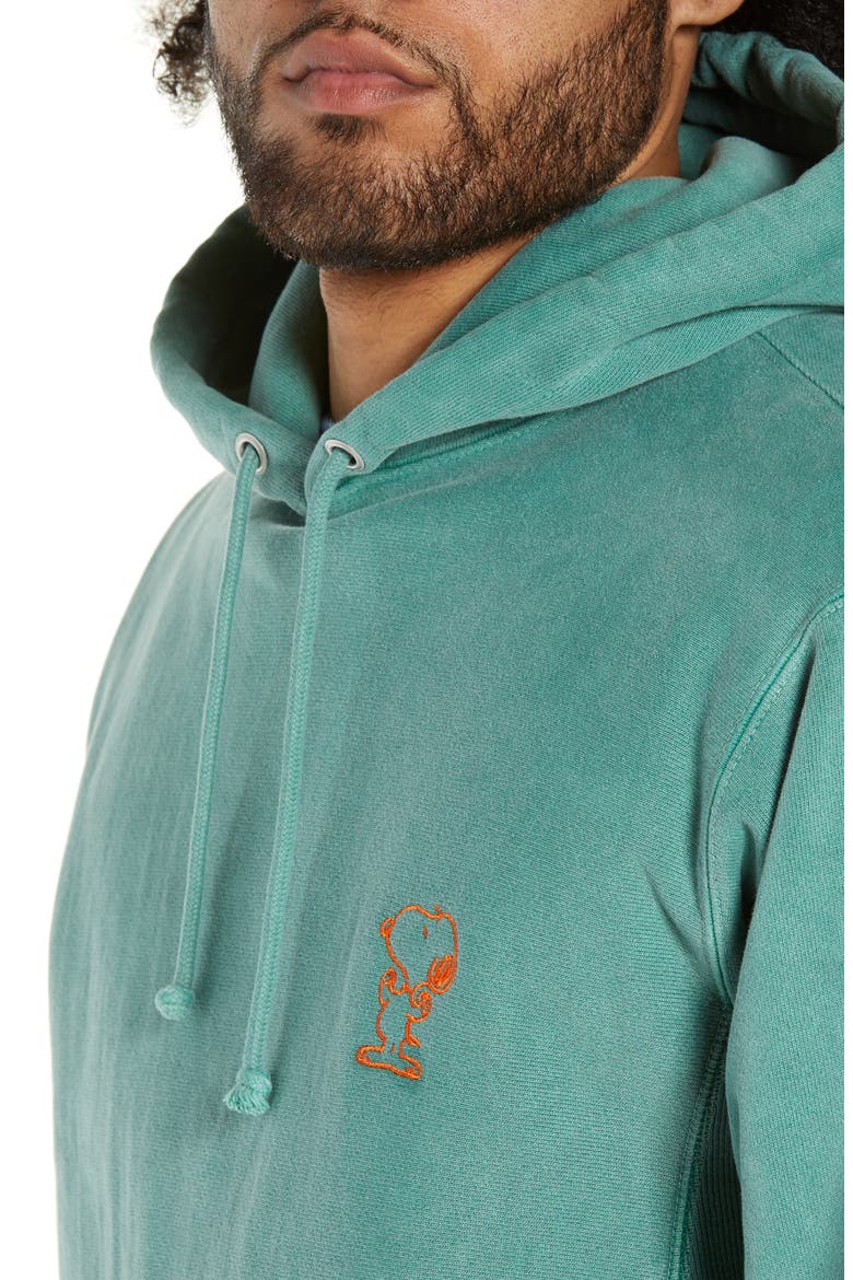 Snoopy Reverse Weave Hoodie(Limited Edition) (Nordstrom Exclusive), Alternate, color, GRASS HOOPER