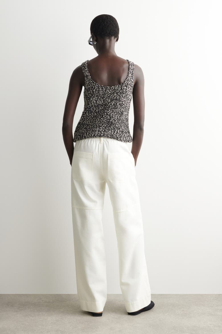 Paneled Denim Wide-leg Pants, Alternate, color, WHITE