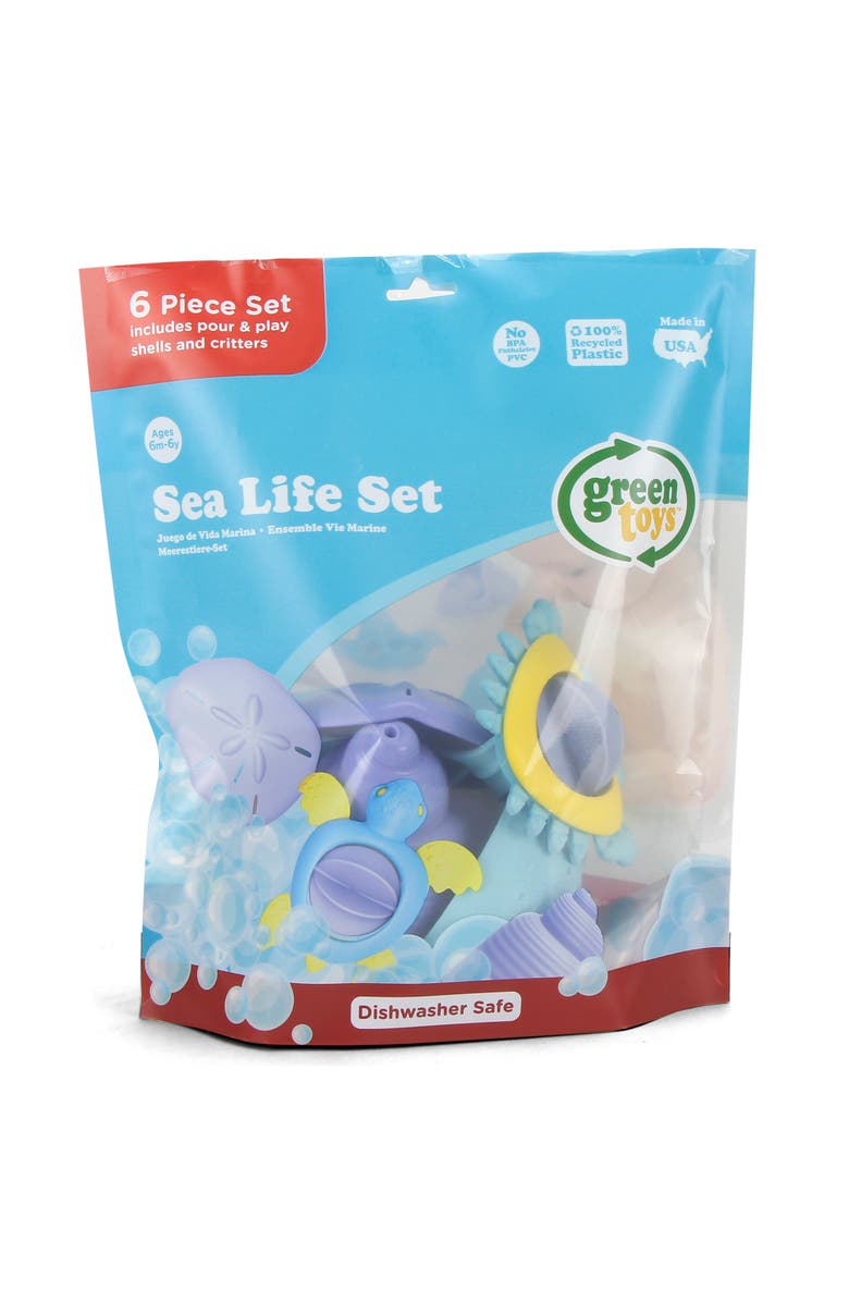 Green Toys Sea Life Set, 6 Piece Bath Set, Alternate, color, Multicolored