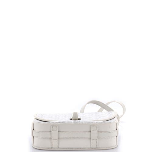Pre-owned Goyard  Goyard Belvedere Ii Messenger Bag Coated Canvas Pm In White