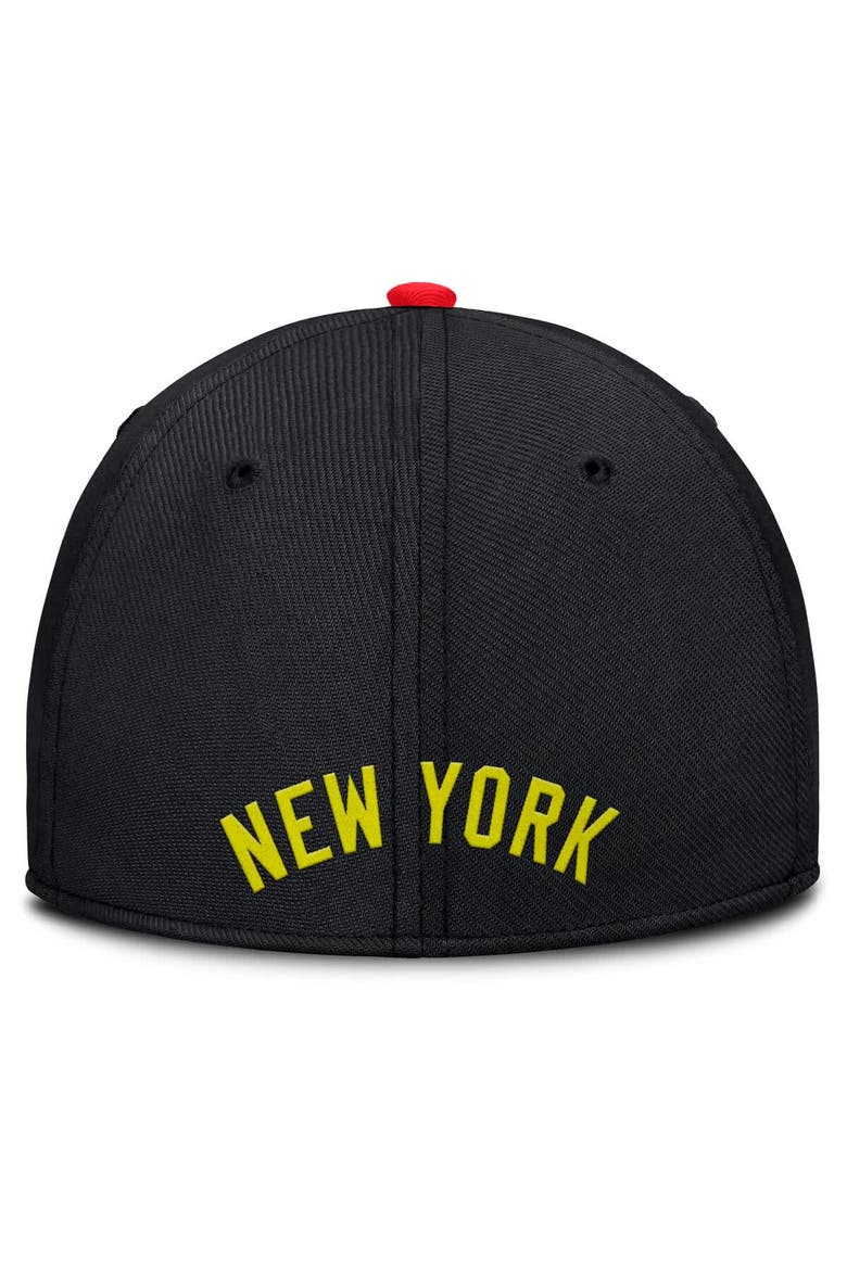 Men's Nike Crimson/Black New York Yankees Neon 90s Rise SwooshFlex Hat, Alternate, color, Crimson