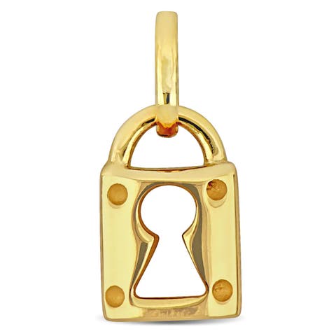 Lock Pendant Charm 14k Yellow Gold