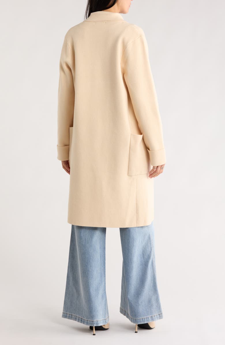 Love Token Kelsie Notch Collar Long Cardigan, Alternate, color, Cream