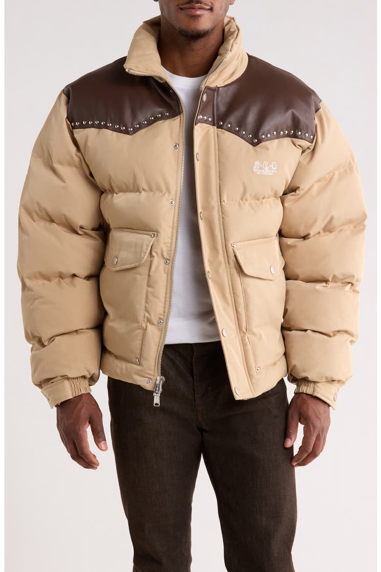 Western Down Puffer Jacket, Main, color, TAN