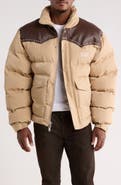 Nothing Grows Overnight Western Down Puffer Jacket