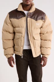 Nothing Grows Overnight Western Down Puffer Jacket