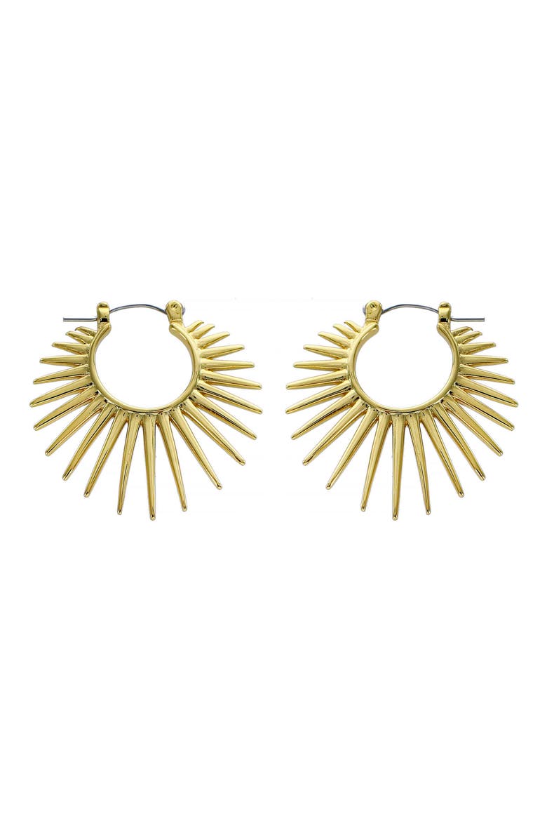 Sunburst Hoop Earrings, Main, color, GOLD