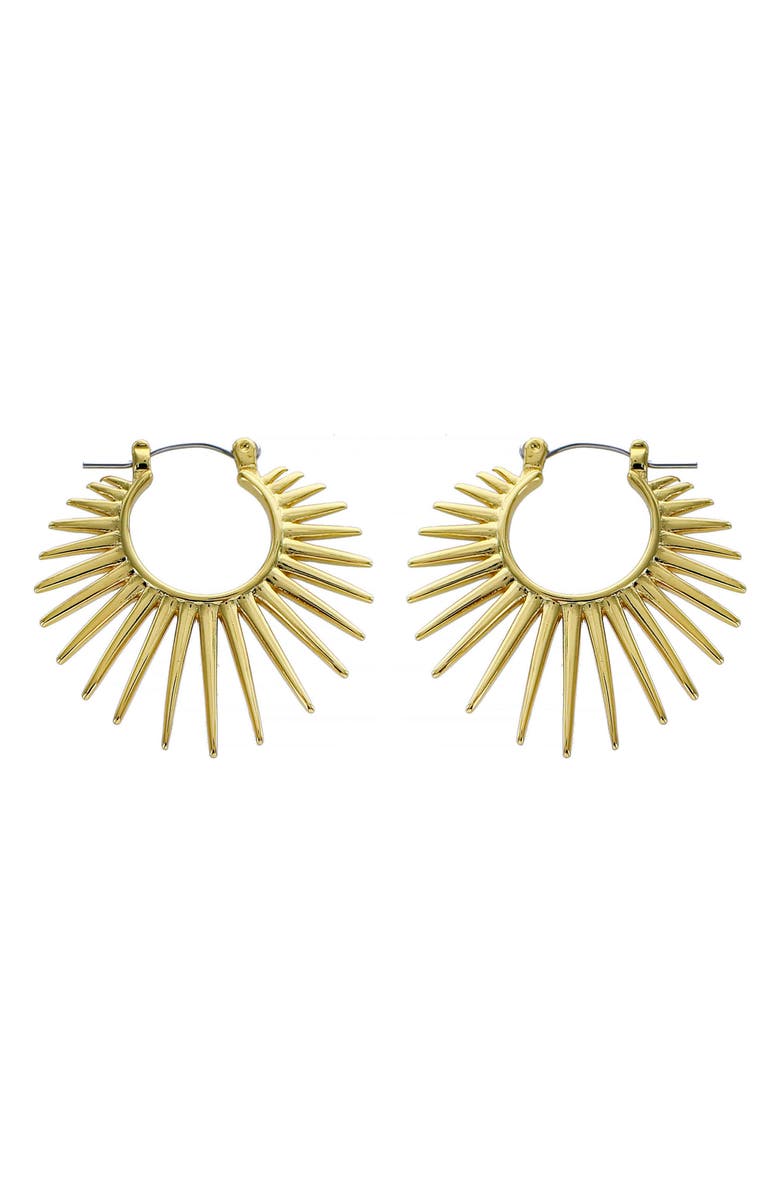 Panacea Sunburst Hoop Earrings, Main, color, Gold