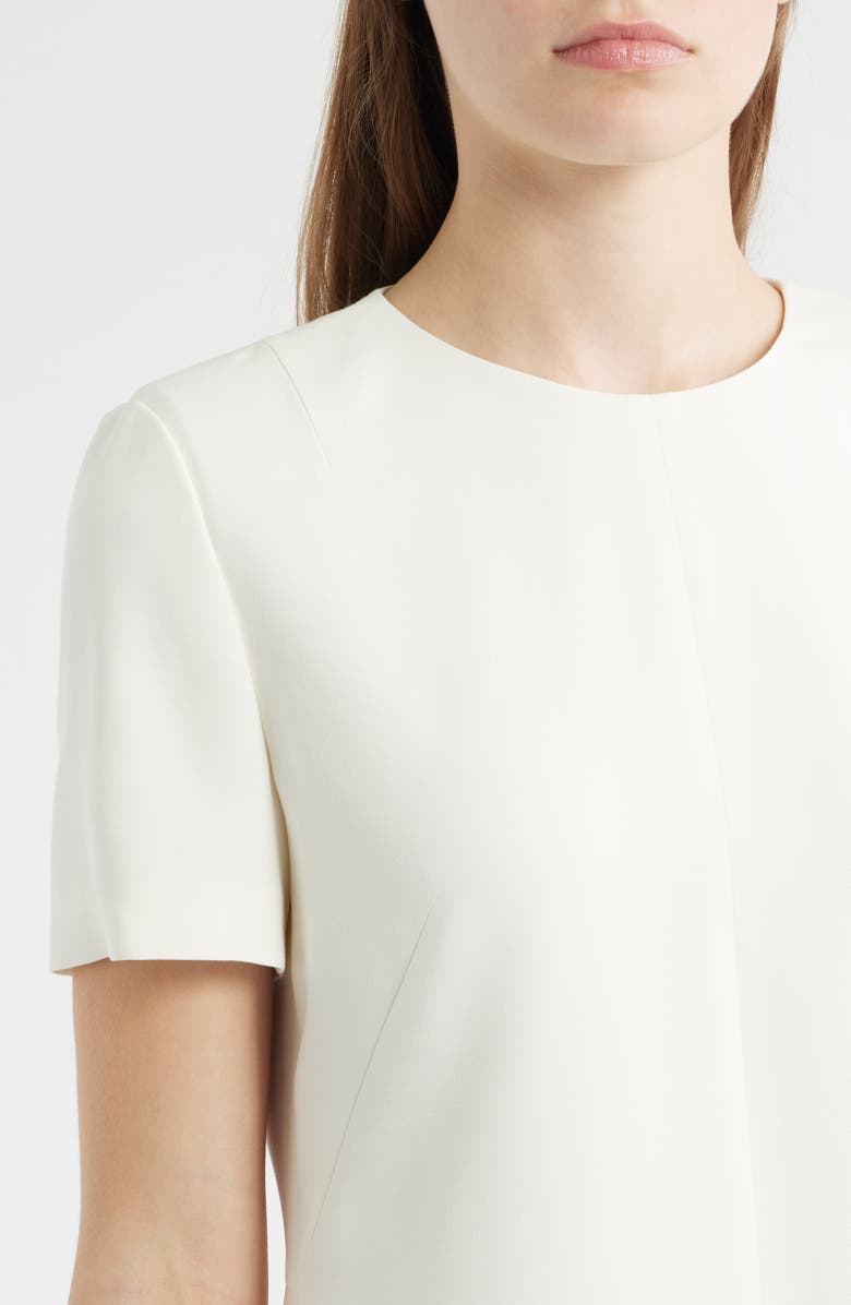 BOSS Short Sleeve Sheath Dress, Alternate, color, Soft Cream