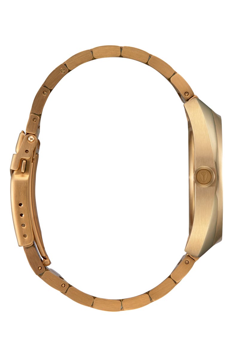 Nixon Mullet Bracelet Watch, 38mm, Alternate, color, Light Gold / White