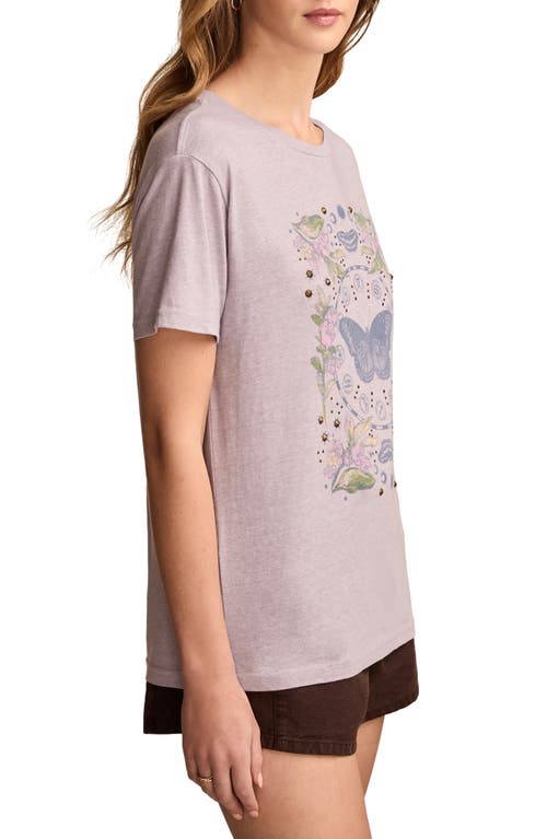 Lucky Brand Zodiac Embellished Graphic T-shirt In Lavender Aura