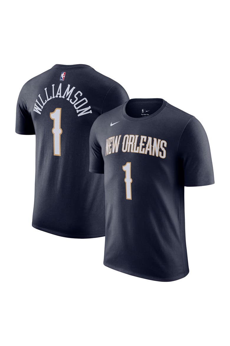Men's Nike Zion Williamson Navy New Orleans Pelicans Icon 2022/23 Name & Number T-Shirt, Alternate, color, Navy