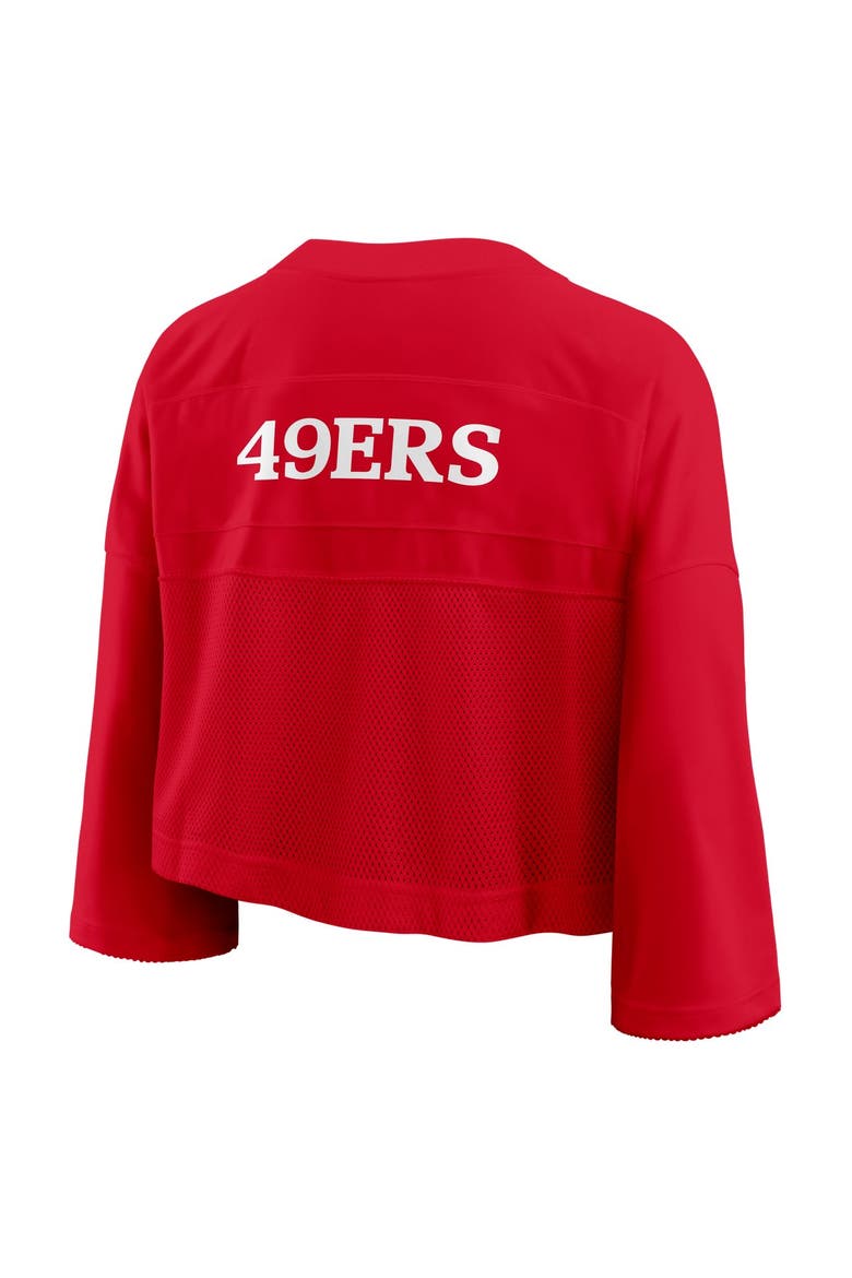 Women's Nike Scarlet San Francisco 49ers Rewind Cropped Mesh Dri-FIT Fashion Jersey, Alternate, color, Scarlet