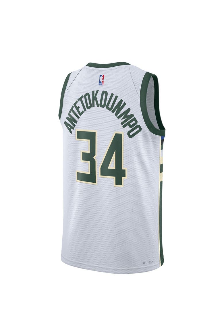 Unisex Nike Giannis Antetokounmpo White Milwaukee Bucks Swingman Jersey - Association Edition, Alternate, color, White
