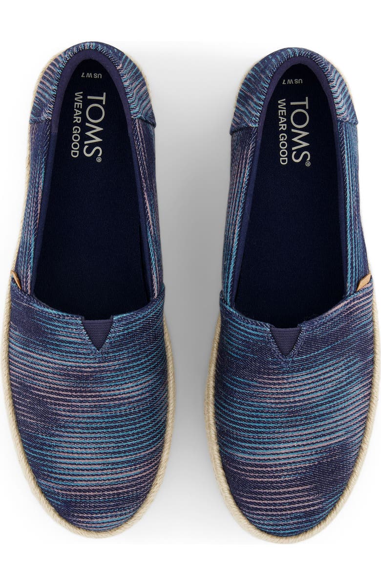 TOMS Valencia Platform Espadrille, Alternate, color, Navy