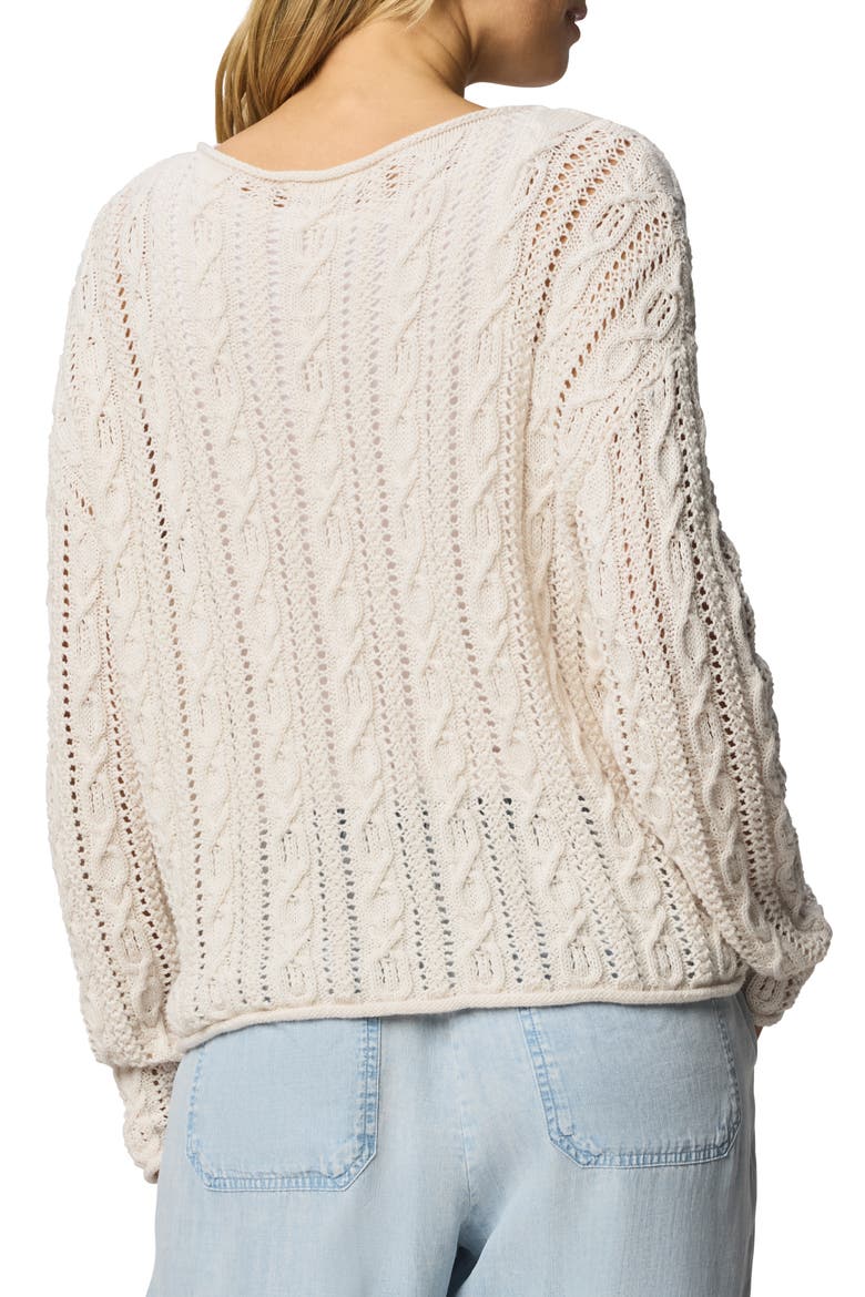 Brennan Cable Knit Cotton Sweater, Alternate, color, MOONSTONE GREY