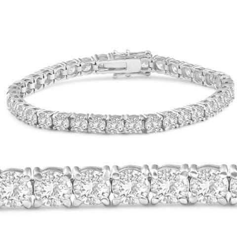 12ct Diamond Tennis Bracelet 14K Gold 7" Lab Grown