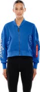 New Era x Alpha Industries Women's New Era x Alpha Industries Royal Los Angeles Dodgers Cropped Full-Zip Jacket