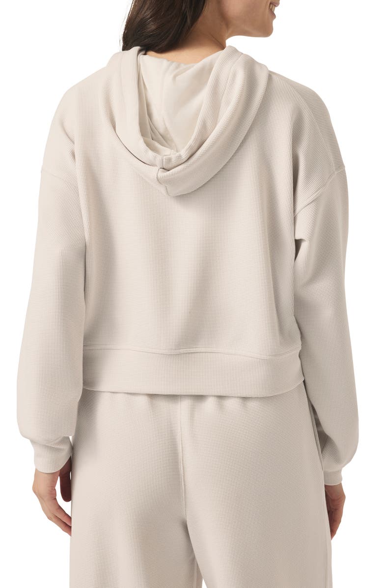 Splendid Waffle Scuba Knit Full Zip Hoodie, Alternate, color, Moonstone