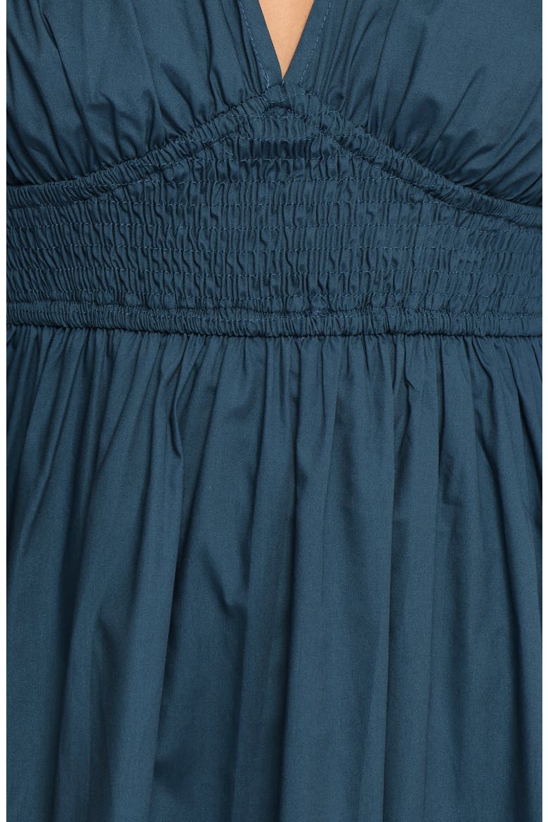 Tessa Smocked Ruffle Hem Maxi Dress, Alternate, color, BLUE